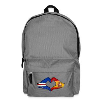 Cape Verde Spain flag hands heart shape used - Backpack - elephant grey - Front