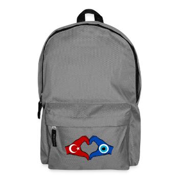 Turkey Nazar Flag Hands Heart Shape - Backpack - elephant grey - Front