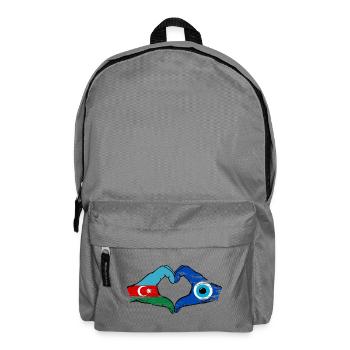 Azerbaijan Nazar Flag Hands Heart Shape Used - Backpack - elephant grey - Front