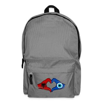 Albania Nazar Flag Hands Heart Shape Used - Backpack - elephant grey - Front