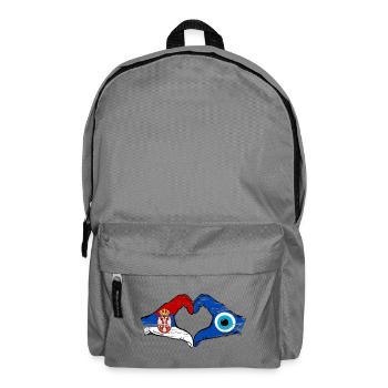 Mains du drapeau du Nazar serbe en forme de cœur utilisées - Sac à dos - gris éléphant - Devant
