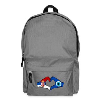 Serbia Nazar Flag Hands Heart Shape - Backpack - elephant grey - Front
