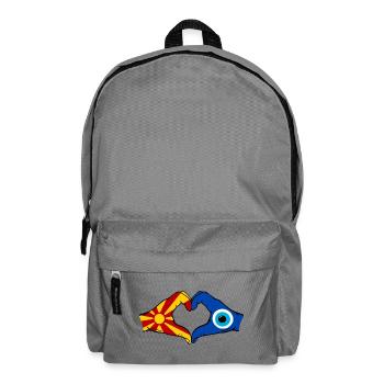 Macedonia Nazar Flag Hands Heart Shape - Backpack - elephant grey - Front