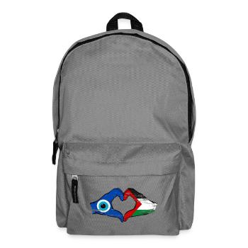 Palestine Nazar Flag Hands Heart Shape Used - Backpack - elephant grey - Front