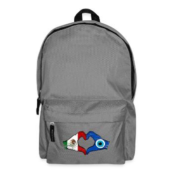 Mexiko Nazar Flagge Hände Herzform used - Rucksack - Mittelgrau - Vorne