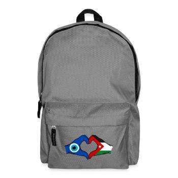 Jordanien Nazar Flagge Hände Herzform - Rucksack - Mittelgrau - Vorne