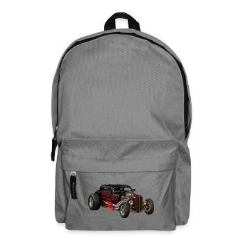 Flammenhotrod mit Chrommotor - Rucksack - Mittelgrau - Vorne