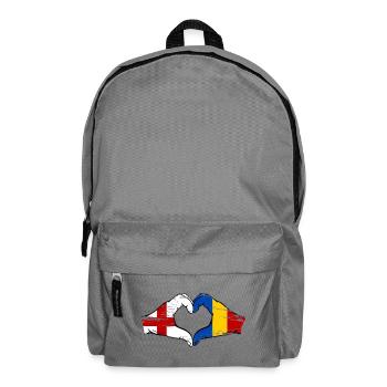 England Rumänien Flagge Hände Herzform used - Rucksack - Mittelgrau - Vorne