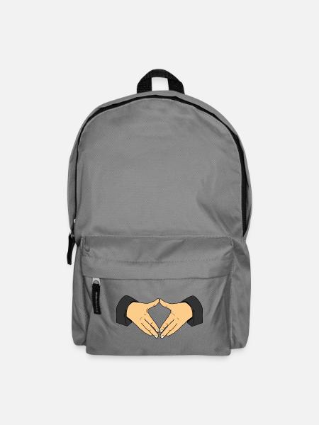 Raute Handzeichen – Merkel Hände Symbolgestik - Rucksack - Mittelgrau