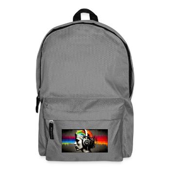 Rainbow Pulse Headphones Portrait - Backpack - elephant grey - Front