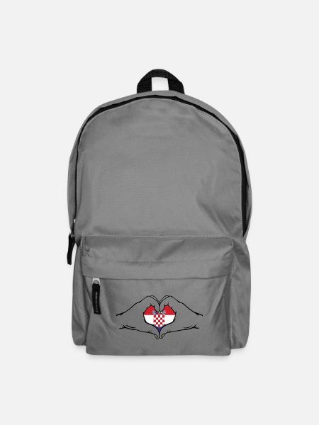 Kroatien Flagge Herzform - Rucksack - Mittelgrau