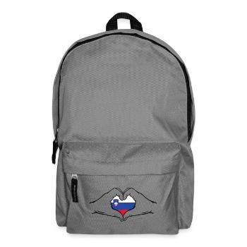 Slovenia Flag Heart Shape - Backpack - elephant grey - Front