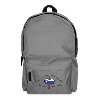 Slowenien Flagge Herzform used - Rucksack - Mittelgrau - Vorne