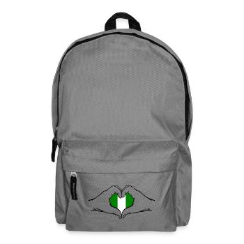 Nigeria Flag Heart Shape - Backpack - elephant grey - Front