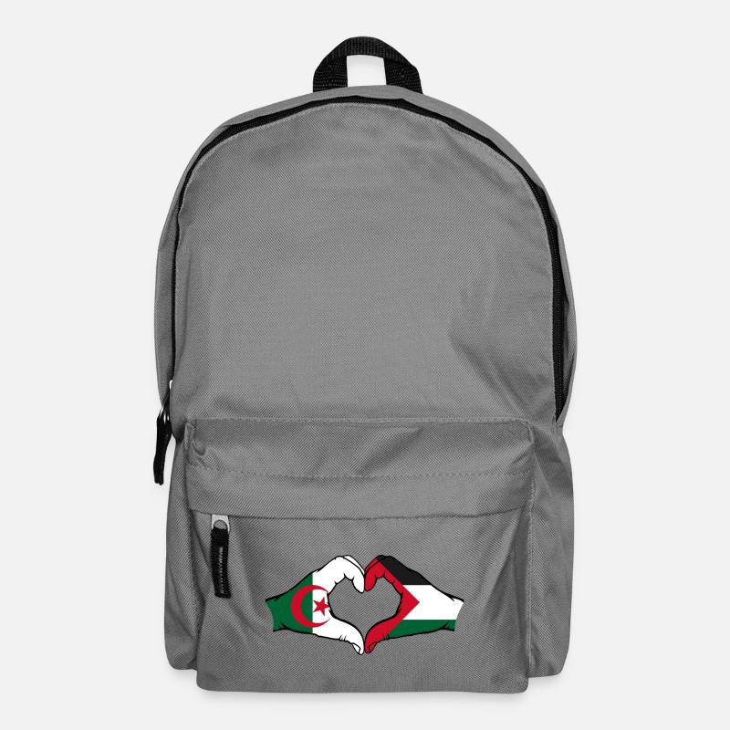 Algérie Palestine Forme de coeur avec les mains - Sac à dos - gris éléphant