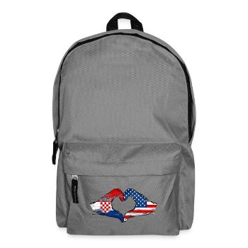 Croatia USA heart shape with hands used - Backpack - elephant grey - Front