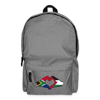 Afrique du Sud Palestine drapeau mains en forme de coeur - Sac à dos - gris éléphant - Devant
