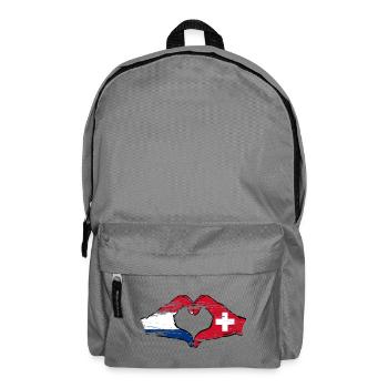 Holland Switzerland Flag Hands Heart Shape Used - Backpack - elephant grey - Front