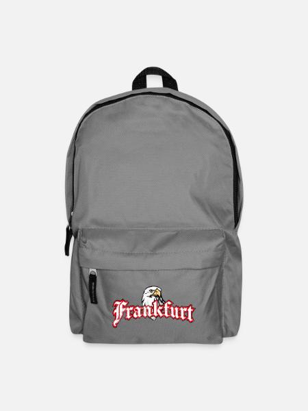 Frankfurt mit Adler und Grunge Effekt - Rucksack - Mittelgrau