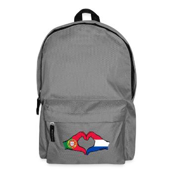 Portugal Holland Flagge Hände Herzform - Rucksack - Mittelgrau - Vorne