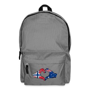 Norway Australia Flag Heart Shape Used - Backpack - elephant grey - Front