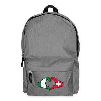 Nigeria Switzerland Flag Hands Heart Shape Used - Backpack - elephant grey - Front