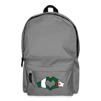 Nigeria Algerien Flagge Herzform - Rucksack - Mittelgrau - Vorne