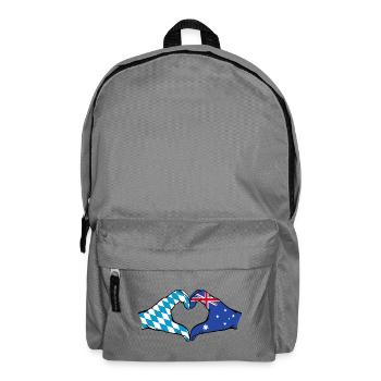 Bavaria Australia Flag Hands Heart Shape - Backpack - elephant grey - Front