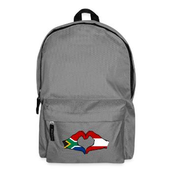 Afrique du Sud Autriche Drapeau Mains Coeur Forme - Sac à dos - gris éléphant - Devant