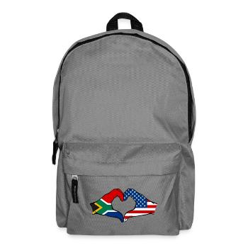 South Africa USA Flag Hands Heart Shape - Backpack - elephant grey - Front