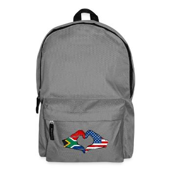 Südafrika USA Flagge Hände Herzform used - Rucksack - Mittelgrau - Vorne