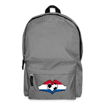 Holland football flag hands heart shape - Backpack - elephant grey - Front