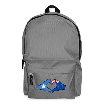 Drapeau de la Nouvelle-Zélande Mains Forme de cœur - Sac à dos - gris éléphant - Devant