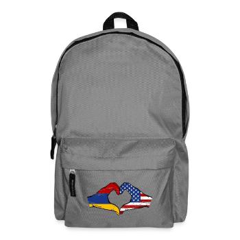 Armenien USA Flagge Hände Herzform used - Rucksack - Mittelgrau - Vorne