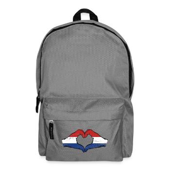 Holland flag hands heart shape used - Backpack - elephant grey - Front