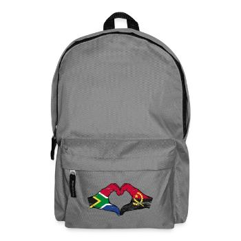 Afrique du Sud Angola drapeau mains forme de coeur utilisé - Sac à dos - gris éléphant - Devant