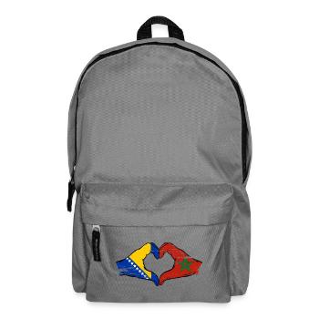 Bosnien Marokko Flagge Hände Herzform used - Rucksack - Mittelgrau - Vorne
