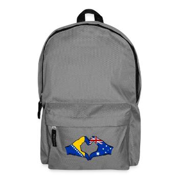 Bosnia Australia Flag Hands Heart Shape - Backpack - elephant grey - Front