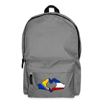 Bosnia Holland Flag Hands Heart Shape - Backpack - elephant grey - Front