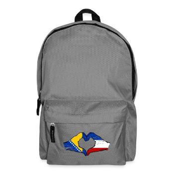 Bosnie Hollande drapeau mains forme de coeur utilisé - Sac à dos - gris éléphant - Devant