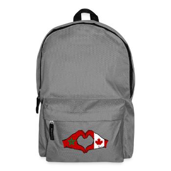 Maroc Canada Drapeau Mains Coeur Forme - Sac à dos - gris éléphant - Devant