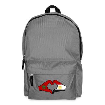 Morocco Egypt Flag Hands Heart Shape - Backpack - elephant grey - Front