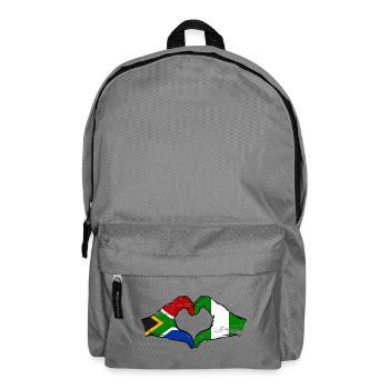 Afrique du Sud Nigeria Drapeau Mains Coeur Forme Utilisé - Sac à dos - gris éléphant - Devant