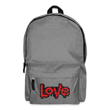 Pixel Art Text – LIEBE in roten Buchstaben - Rucksack - Mittelgrau - Vorne