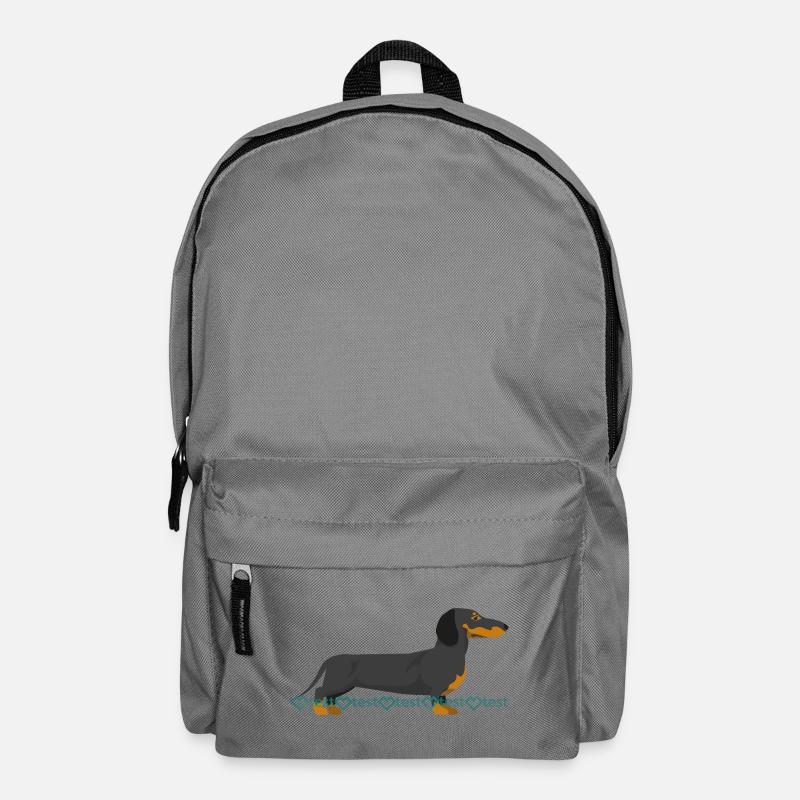 Dackel Silhouette mit Wasserzeichen Muster - Rucksack - Mittelgrau