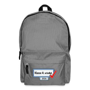 Klasse 4 erledigt 2026 Grundschule Abschluss Check - Rucksack - Mittelgrau - Vorne