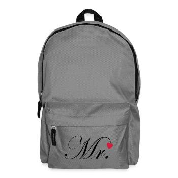 Mr Design Groom Wedding Heart Gift Couple - Backpack - elephant grey - Front