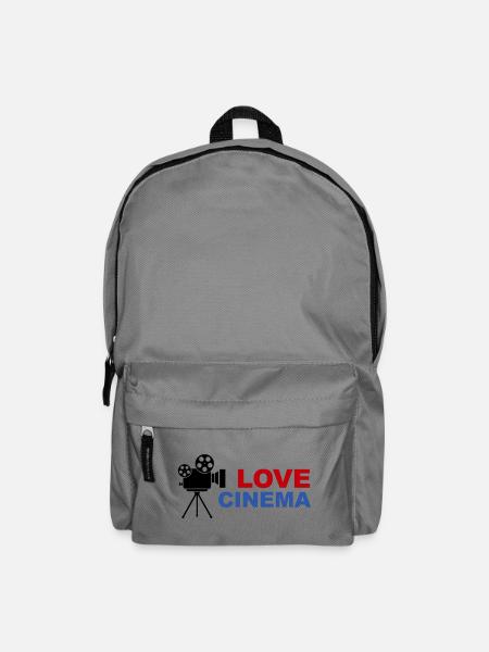 Love Cinema Bold Red Blue Typography - Backpack - elephant grey