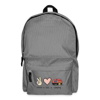 Peace Love Camping - Backpack - elephant grey - Front
