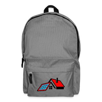 Haus mit rotem Dach und Sonnenkollektoren Logo - Rucksack - Mittelgrau - Vorne